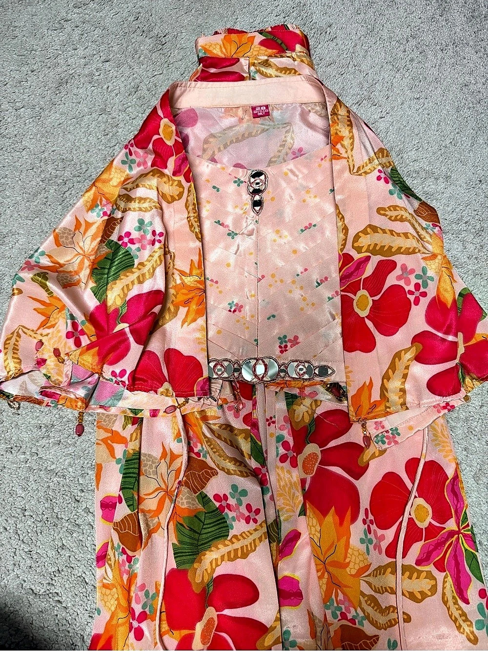 Kids 3pc Indian Floral Print Dress Like New